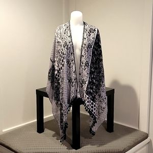 Black and white cover-up wrap